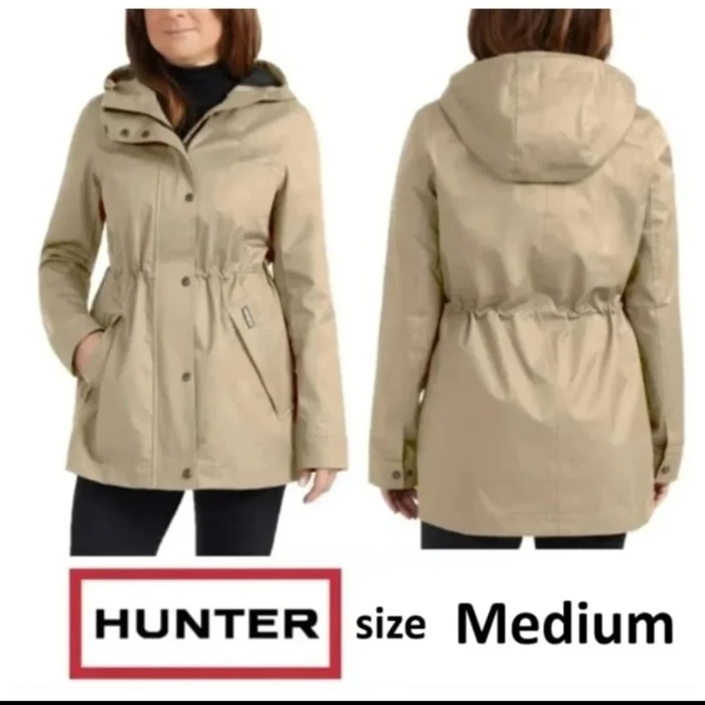 Womens HUNTER Rain Jacket Beige NWT - Picture 3 of 10